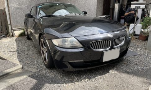 BMW Z4 天井クロス 剥がれ 垂れ下がり 張替え カラーチェンジ 防音断熱材｜東京 新宿区