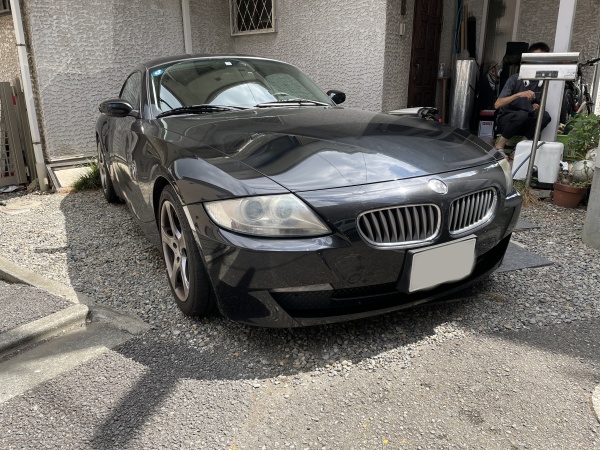 BMW Z4 天井クロス 剥がれ 垂れ下がり 張替え カラーチェンジ 防音断熱材｜東京 新宿区