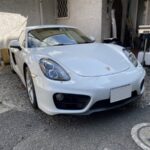 ポルシェケイマン type-981 天井張り替え  浮き 剥がれ 垂れ下がり 防音断熱材｜東京 新宿区